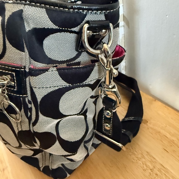 Coach Black and Gray Signature Tote Bag - Picture 5 of 13